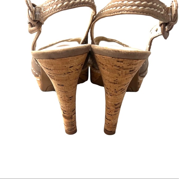 Nine West Phoebe Leather Open Toe High Heels Size 7.5 - Picture 4 of 8